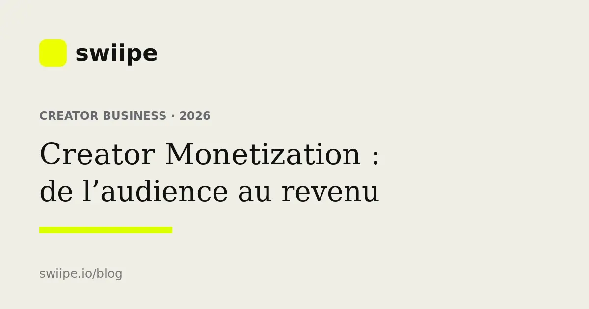 Creator Monetization transformant une audience sociale en leads, clients et revenus diversifiés