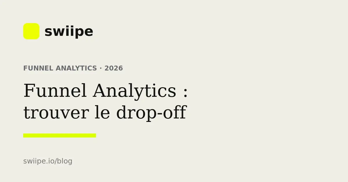 Funnel Analytics montrant les vues, le drop-off et les conversions étape par étape d'un funnel